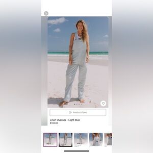 Daily drills blue linen overalls